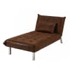 Chaise longue conversível de camurça castanha